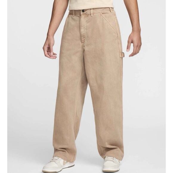Nike Life Hemp Carpenter Loop Pants FZ6569-200 Men’s Size 40 Brown Baggy Y2K - Picture 1 of 13